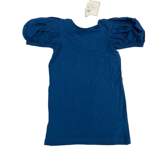 NWT Creamie Size 8 Vintage Indigo Swiss Dot Sleeve Top - Picture 3 of 4